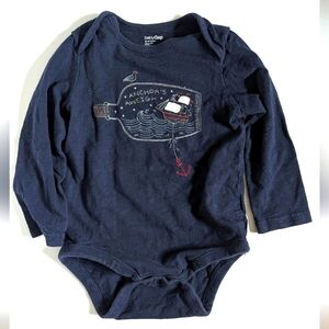 GAP Blue Long Sleeve Onesie Casual Cotton